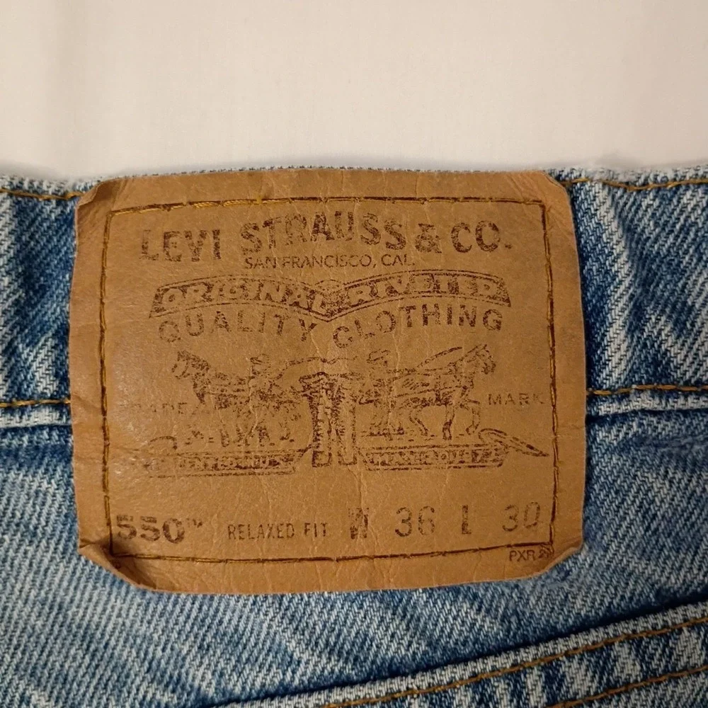 Vtg Levi's 550 Jeans Mens 36x30 Blue Relaxed Faded Orange Tab‎ Cotton Denim 90s
